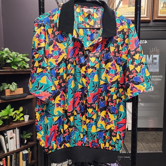 Vintage Tops Vintage Lauren Lee Woman Abstract Polyester Blouse